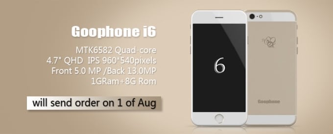 GooPhone i6, il clone di iPhone 6 con Android