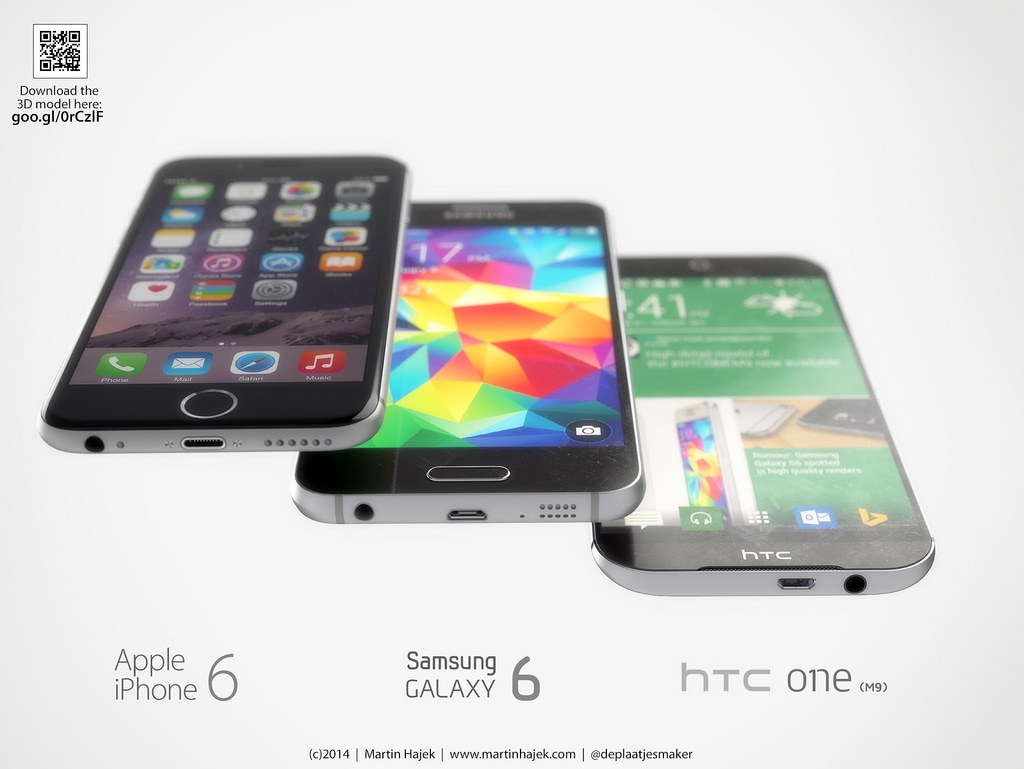 HTC One M9 vs Samsung Galaxy S6 vs iPhone 6: desafío de renderización (foto)