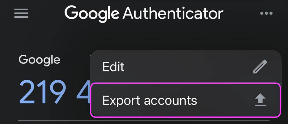 La aplicación Google Authenticator para iOS obtiene la funcionalidad de exportación de cuentas
