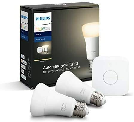 Philips Lightning Hue Light Bulb Starter Kit met 2-lamps E27-fitting en Bridge Hue Control