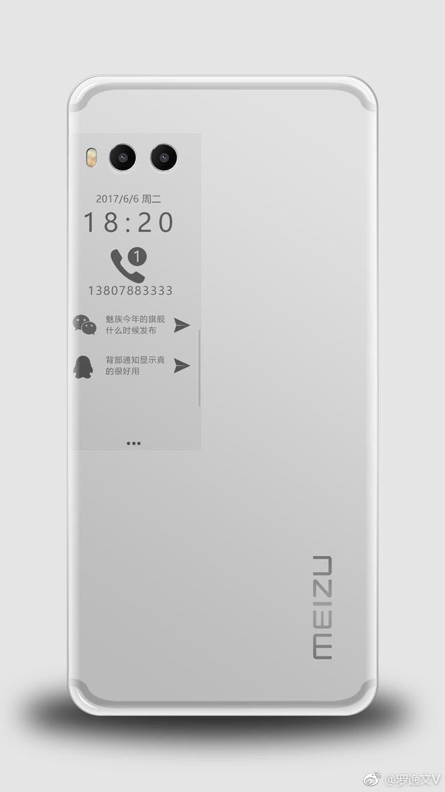 Meizu Pro 7 podría tener una pantalla secundaria de tinta electrónica, al menos de acuerdo con este render