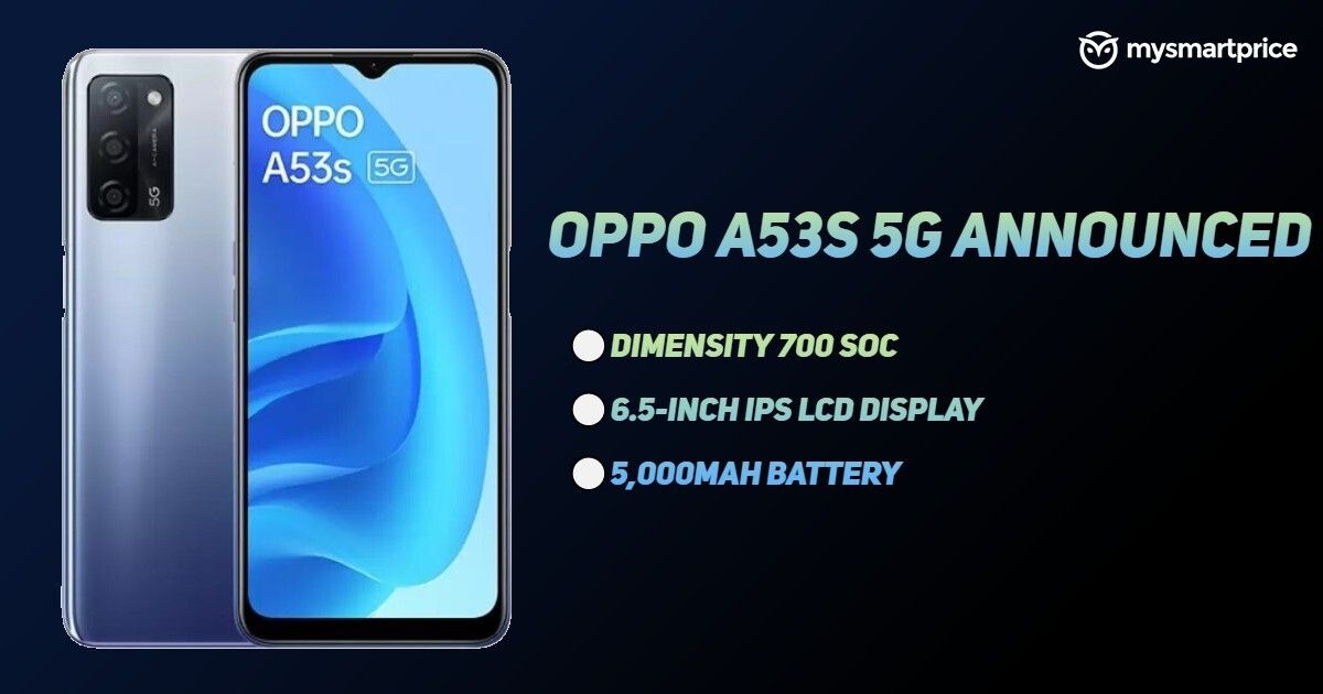 OPPO A53s 5G Con Dimensity 700 SoC, hasta 8GB RAM ...