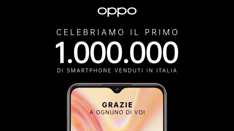 OPPO sfonda la barriera del milione nella vendita degli smartphone in Italia