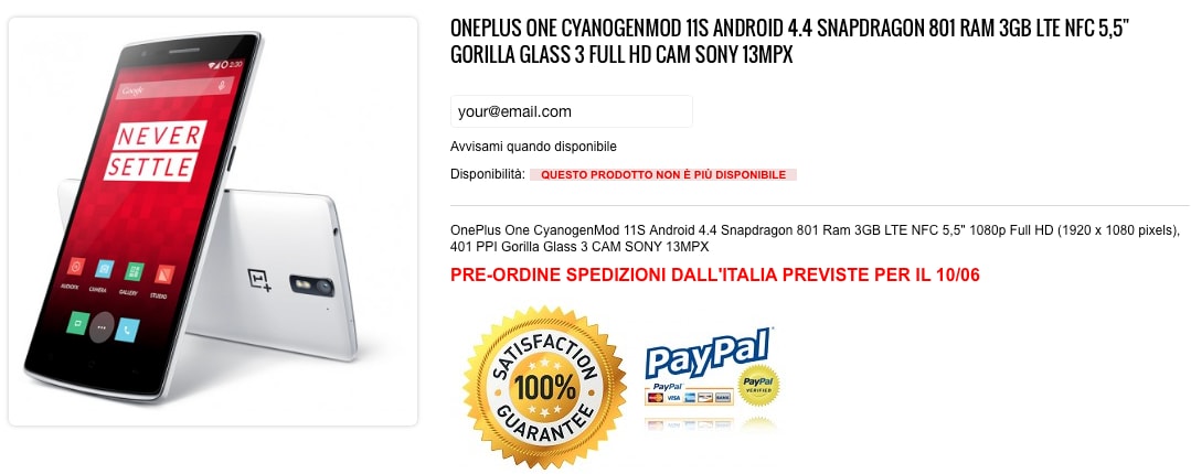 OnePlus One disponibile dal 10 giugno su un sito italiano (foto unboxing)