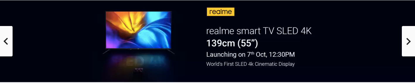 Realme Smart TV 55 lanceringsdatum in India