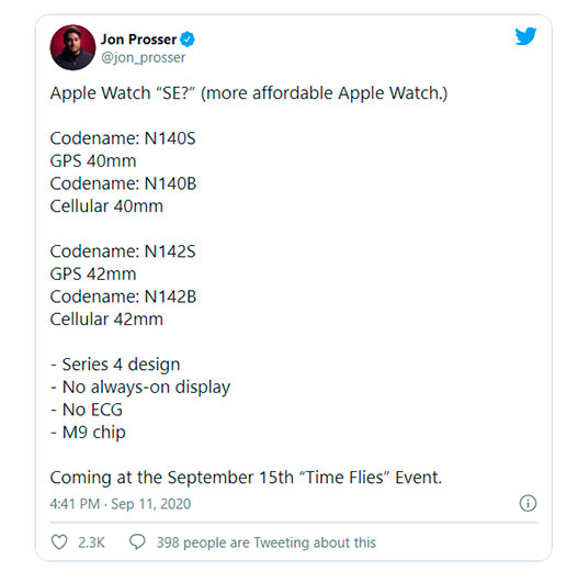 Gerucht: Apple lanceert volgende week Apple Watch 6 en Apple Watch 6 Pro