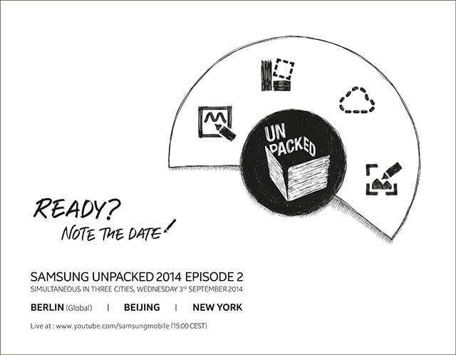 Samsung Galaxy Note 4 sarà presentato il 3 settembre in contemporanea in 3 città