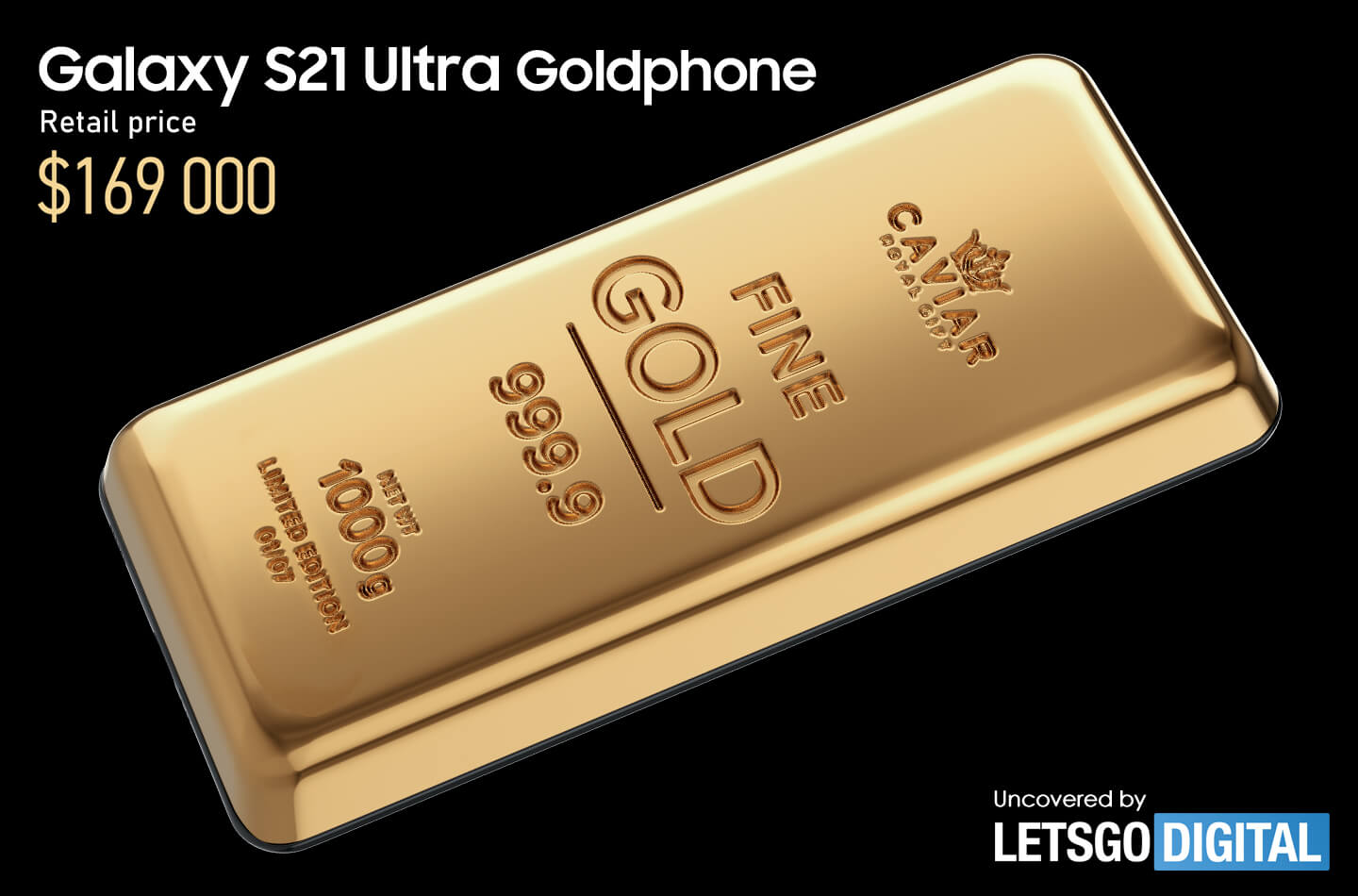 Samsung Galaxy S21 Ultra transformado en lingote de oro de 1 kilo