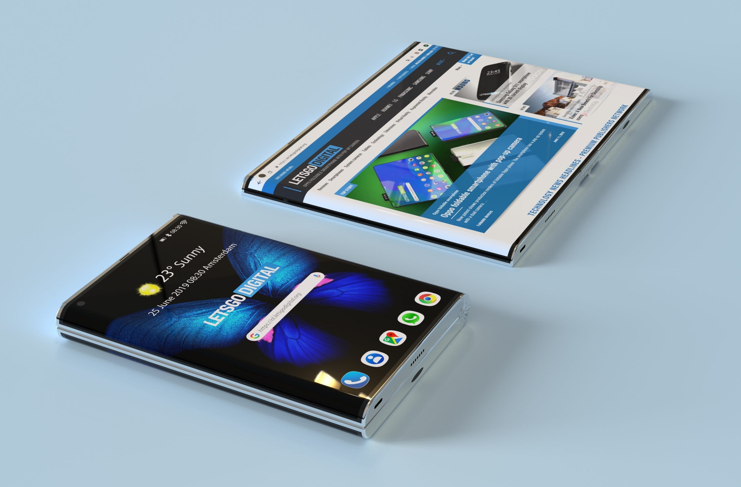 Samsung no pierde el hábito de los bordes curvos: aquí están en un nuevo proyecto de teléfono inteligente plegable (foto)