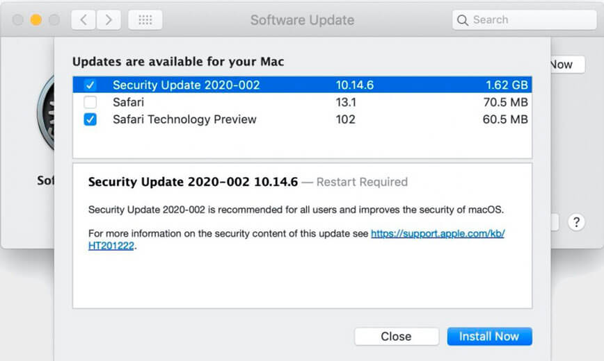 Se ha lanzado una nueva actualización de seguridad para macOS Mojave