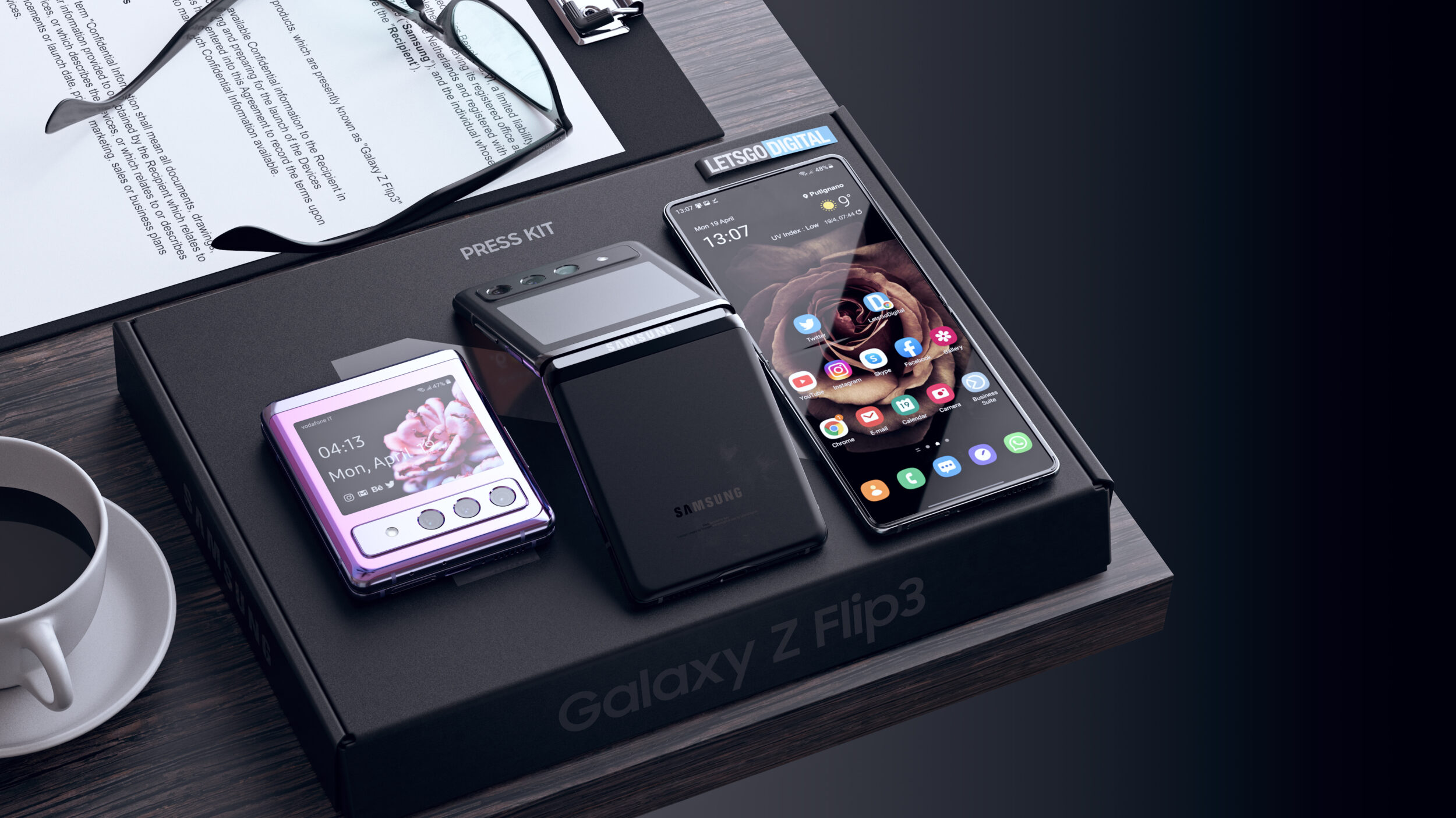 Se Galaxy Z Flip 3 fosse davvero così, sarà difficile resistergli (foto)