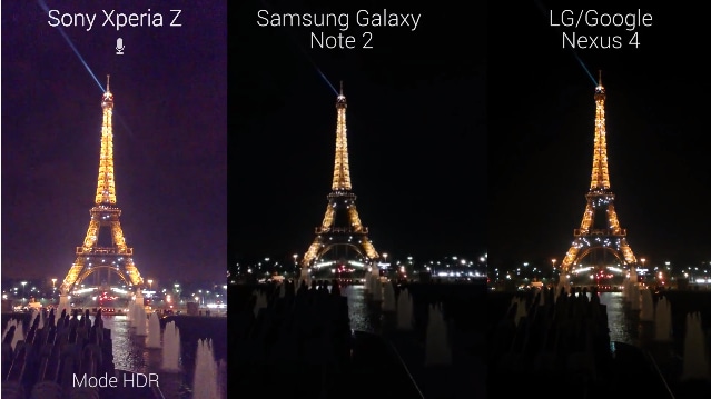 Sony Xperia Z sfida Note II e Nexus 4 nella ripresa in notturna