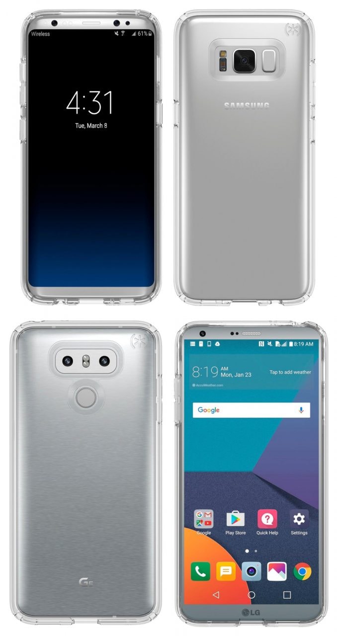Speck ha già pronte le custodie per Galaxy S8 e G6: eccole con gli smartphone dentro! (foto)