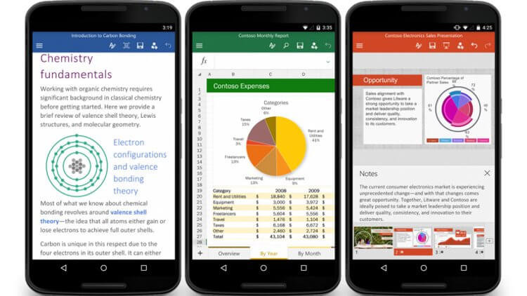 Aplicaciones de Microsoft Office para Android