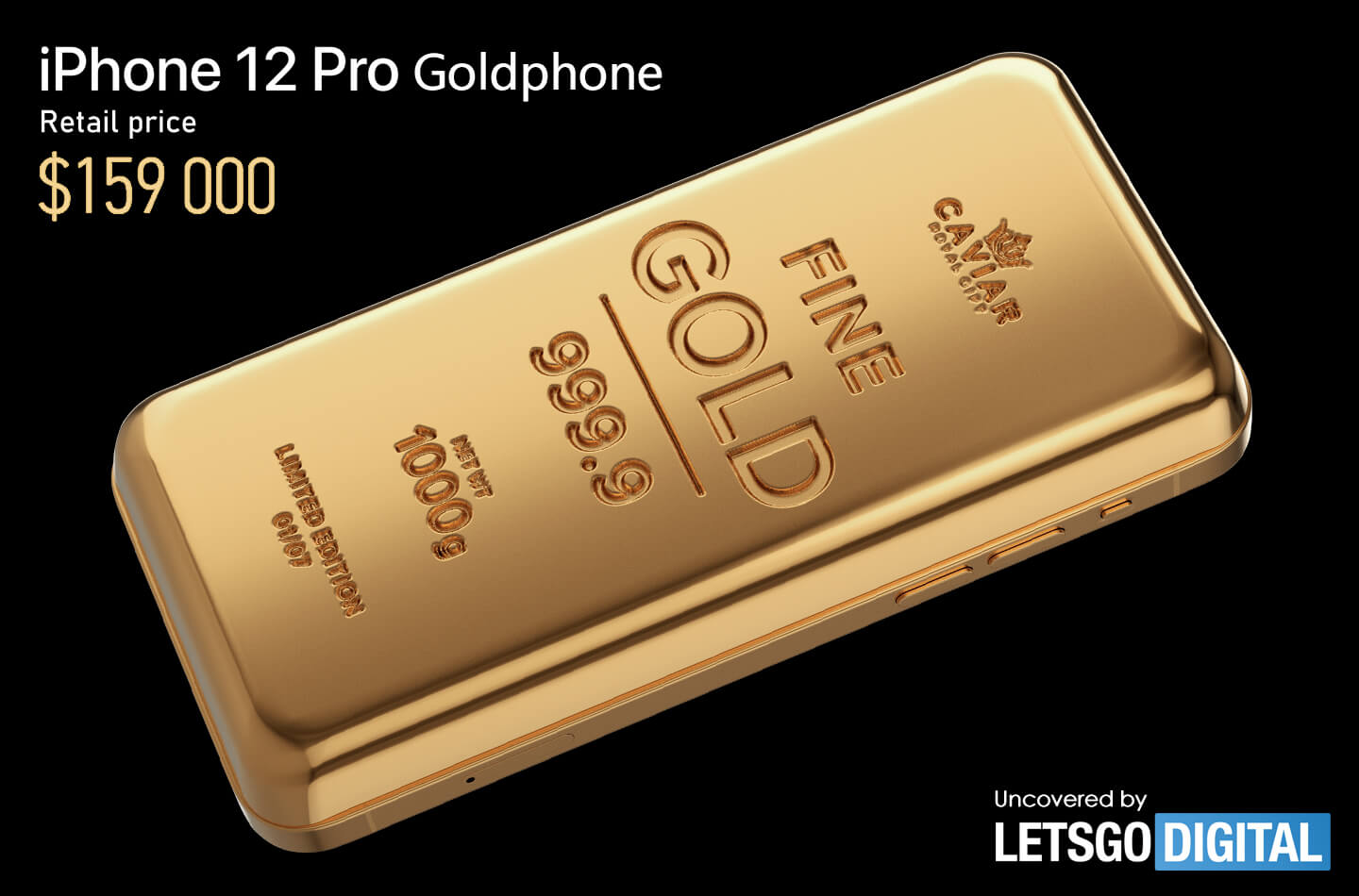 iPhone 12 Pro renovado como una barra de oro de 1 kilo
