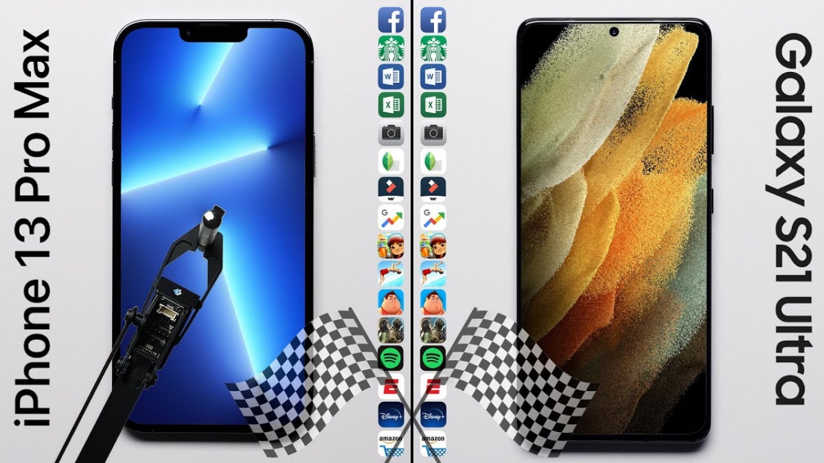 iPhone 13 Pro Max y Samsung Galaxy S21 Ultra compiten en una prueba de velocidad "científico"