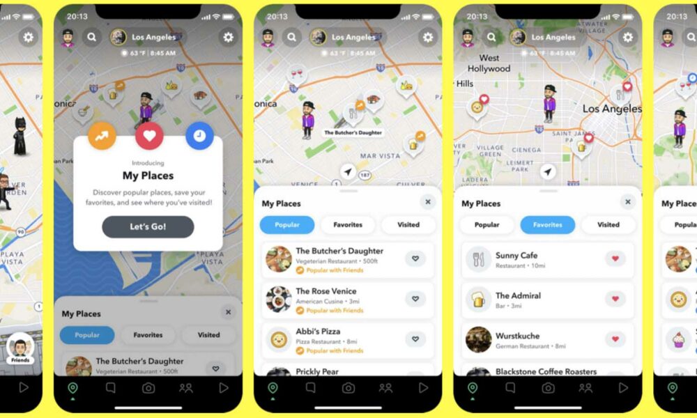El nuevo Mis lugares de Snapchat hace que Snap Map sea más útil que nunca