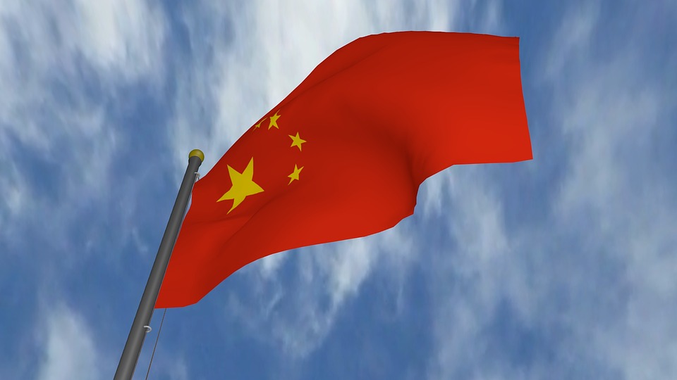 Render 3d de la bandera de China