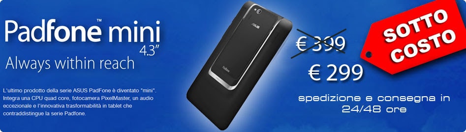 ASUS PadFone mini 4.3 por 299 € en la tienda ASUS