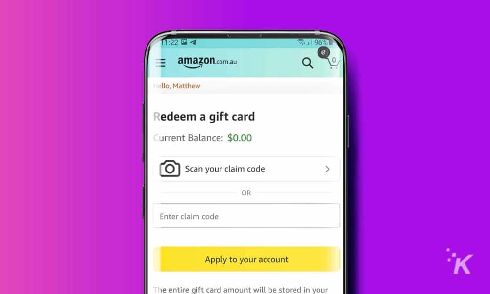 Cómo canjear una tarjeta de regalo de Amazon con la aplicación o el sitio web