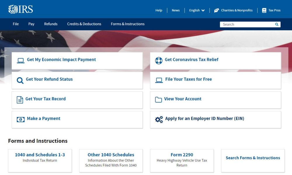 irs website main page