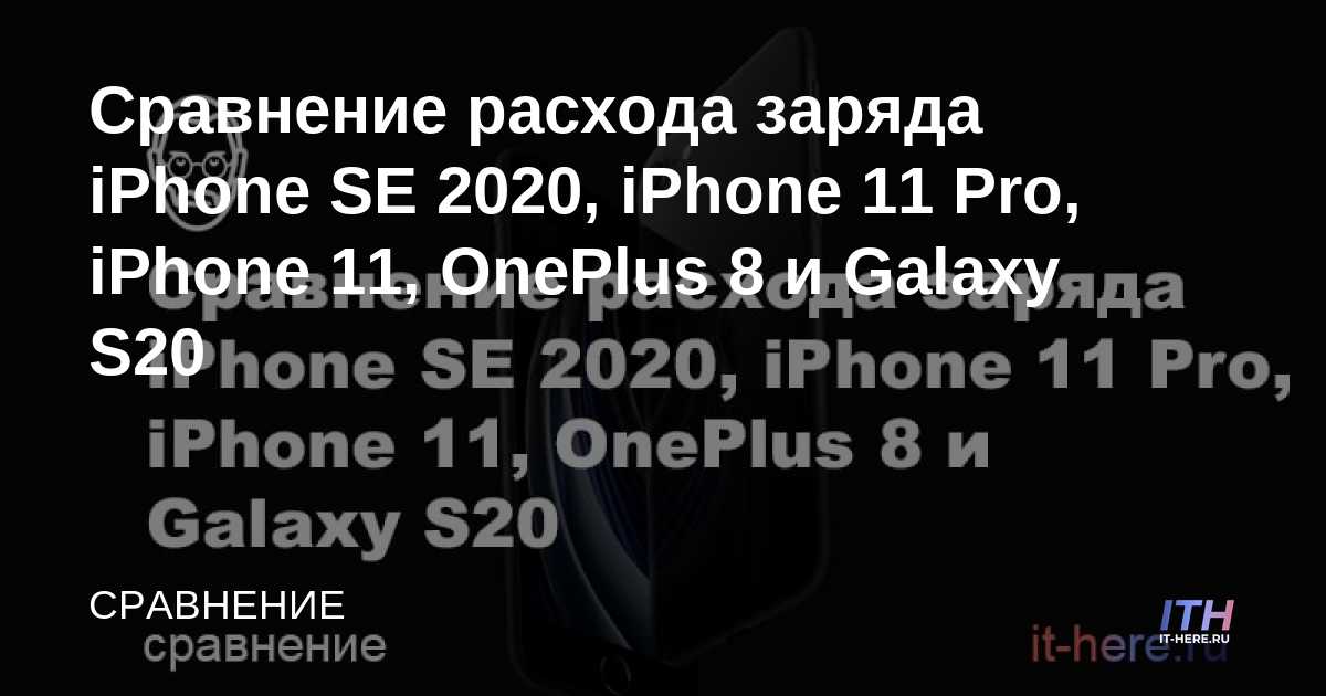 Comparación del consumo de batería de iPhone SE 2020, iPhone 11 Pro, iPhone 11, OnePlus 8 y Galaxy S20