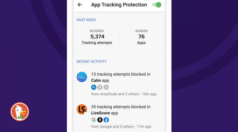 duckduckgo app tracking beschermingstool