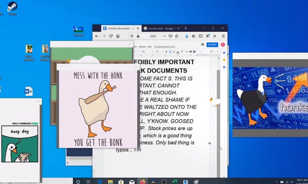 El ganso de Untitled Goose Game está aquí para destruir el escritorio de tu computadora