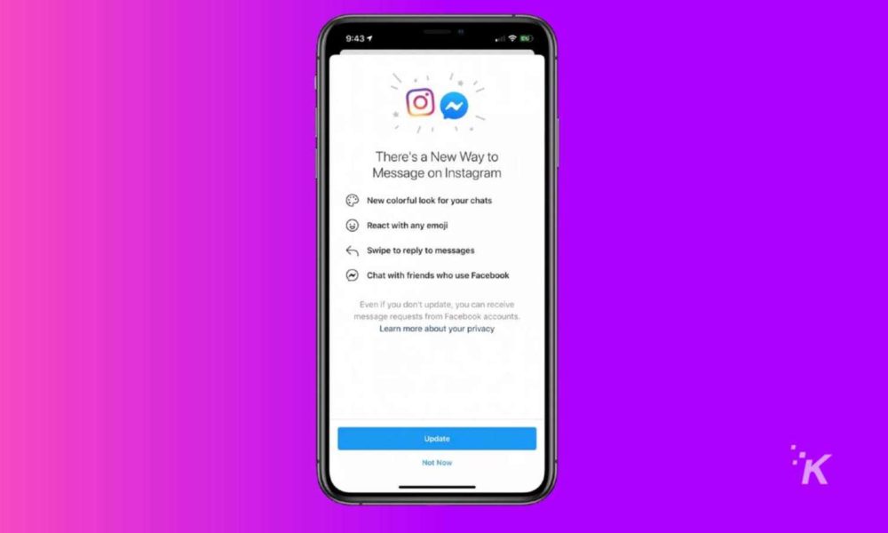 Facebook está comenzando a fusionar los chats de Instagram y Messenger en una nueva actualización