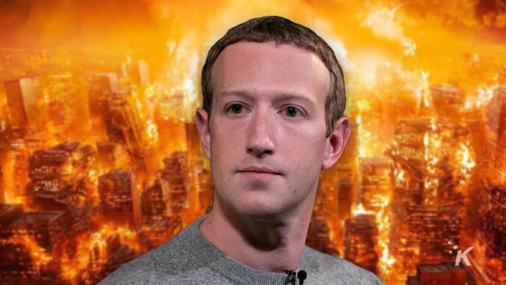 Mark Zuckerberg en llamas
