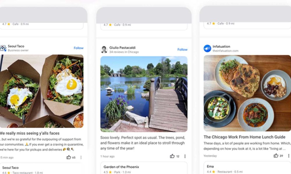 Google Maps tiene un nuevo feed de la comunidad que destaca los restaurantes y eventos locales.