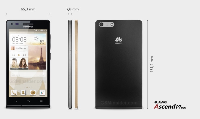 Huawei Ascend P7 mini ufficiale: un compatto 4,5'', in attesa di Ascend P7