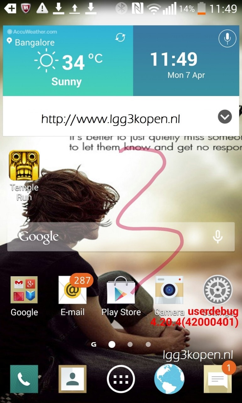 LG G3: un presunto screenshot della home rivela una nuova interfaccia