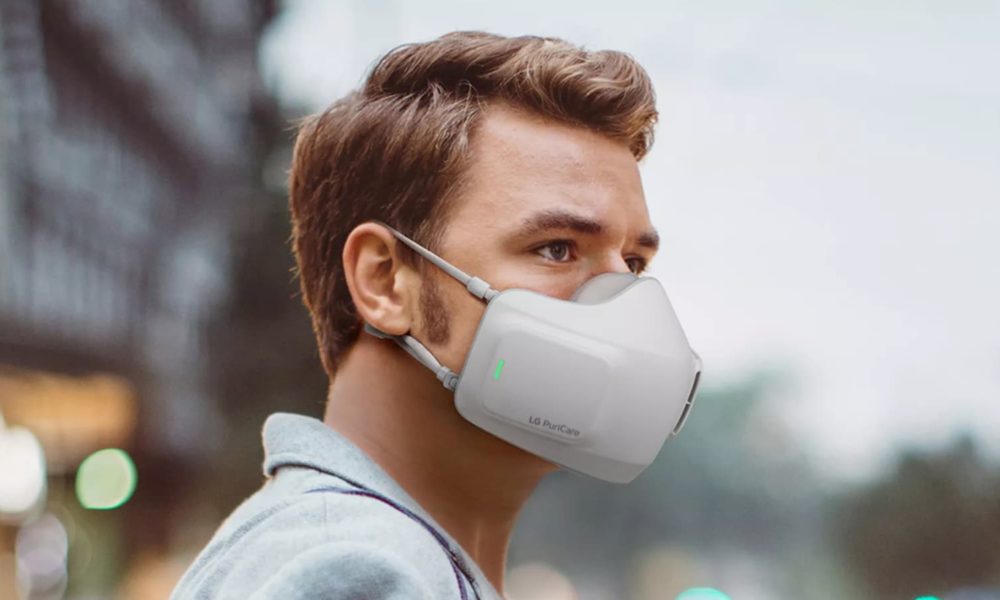 LG presentó un purificador de aire a batería que se coloca en la cara
