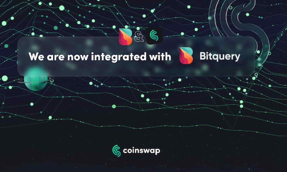 La adopción del espacio Coinswap continúa aumentando con la integración de Bitquery