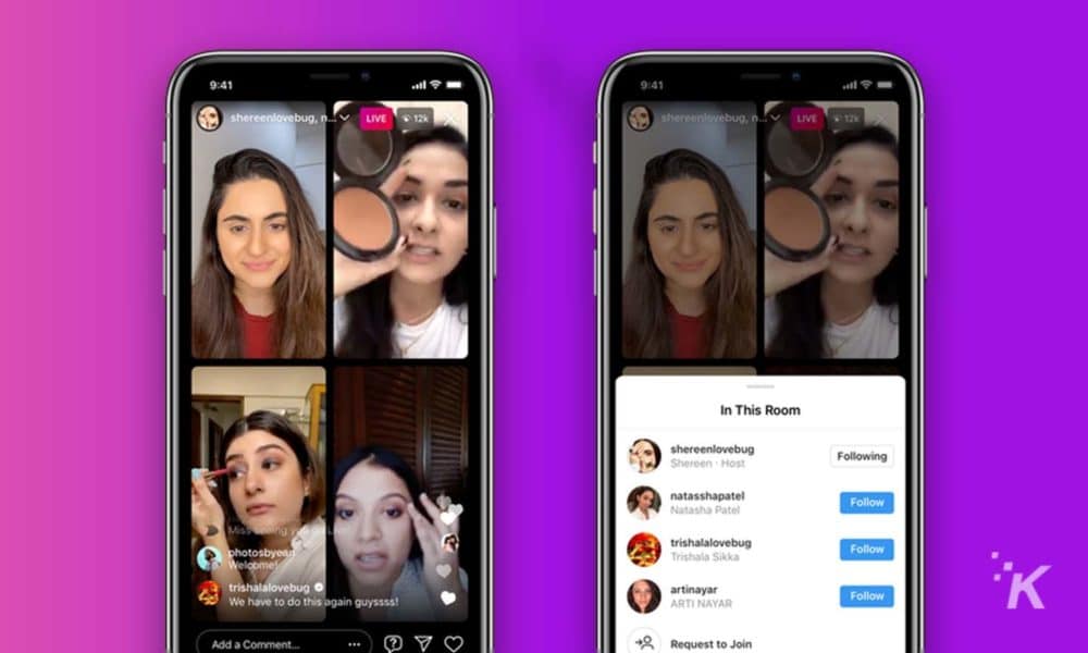 La función Live Rooms de Instagram permite que cuatro personas estén en vivo simultáneamente
