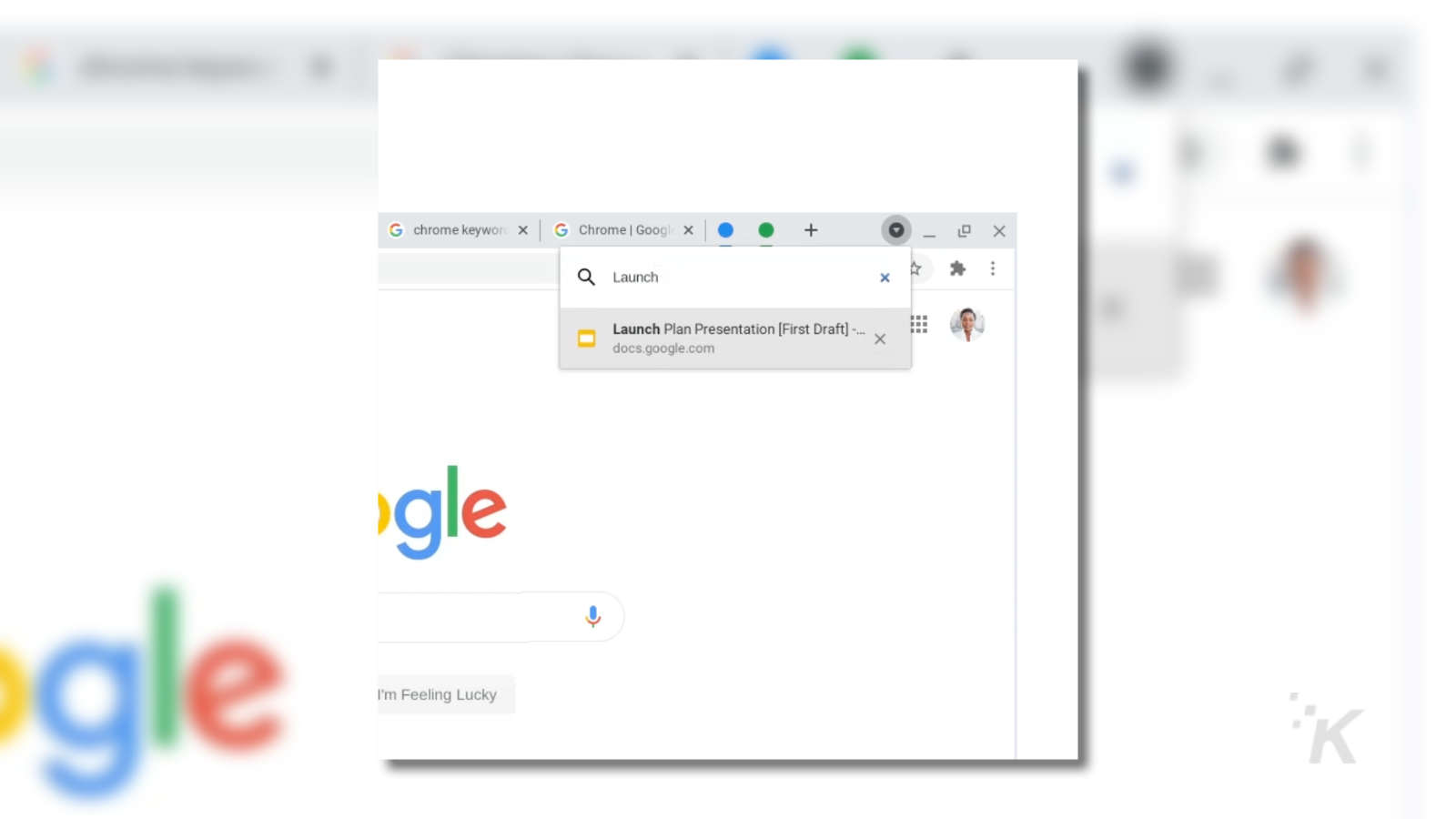 búsqueda de pestañas de Chrome OS 87