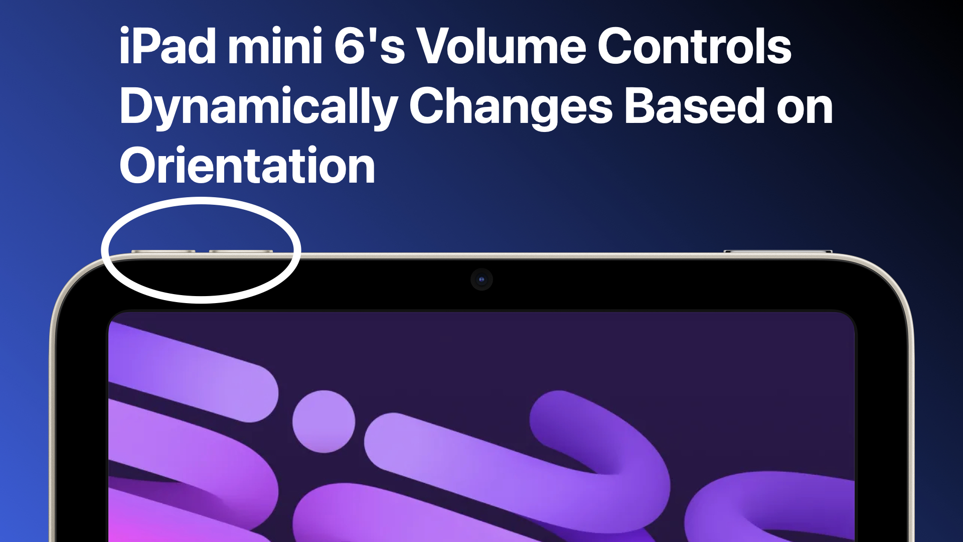 Los controles de volumen del iPad mini 6 cambian dinámicamente según la orientación