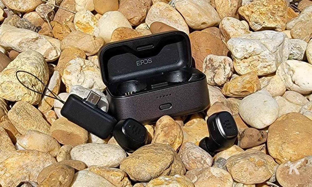epos earbuds and charging case