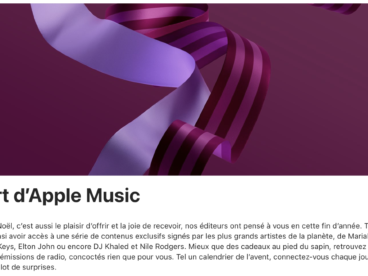 Apple Music ofrece un pequeño calendario de adviento