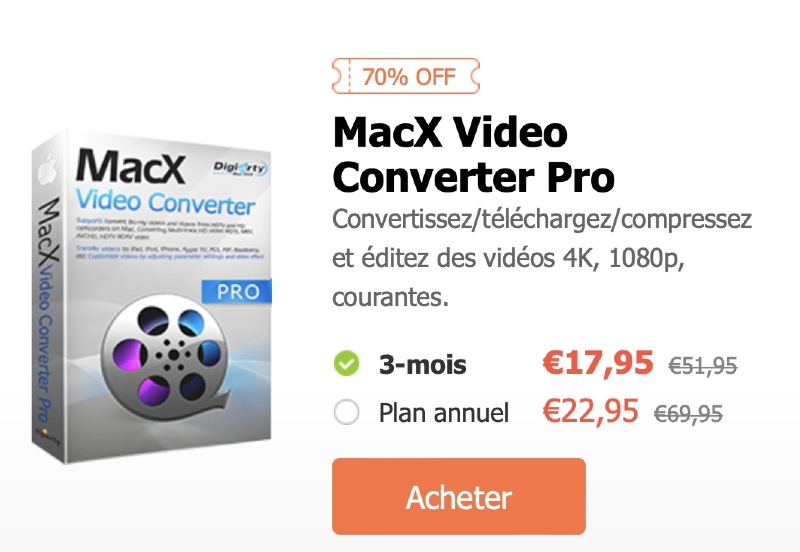 Ilustración: Buen trato Black Friday: MacX Video Converter Pro & agrave;  -70% (conversión de películas 1080p / 4k)!