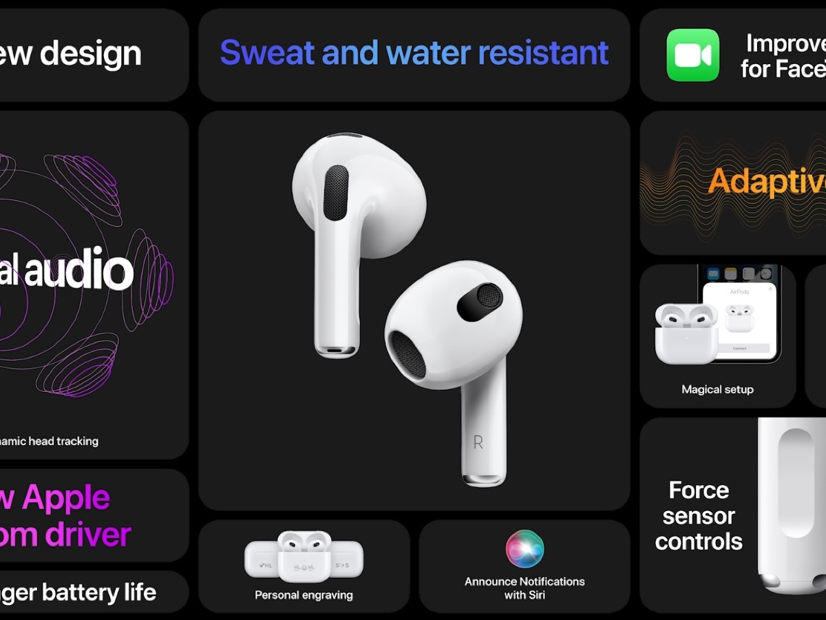 # nota clave: Apple presenta AirPods 3, audio espacial / ecualizador adaptativo a 199 €