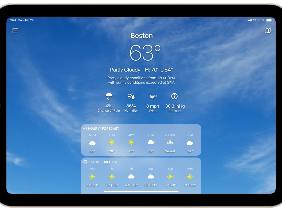 Concepto: una aplicación meteorológica para iPadOS [+ Sondage]