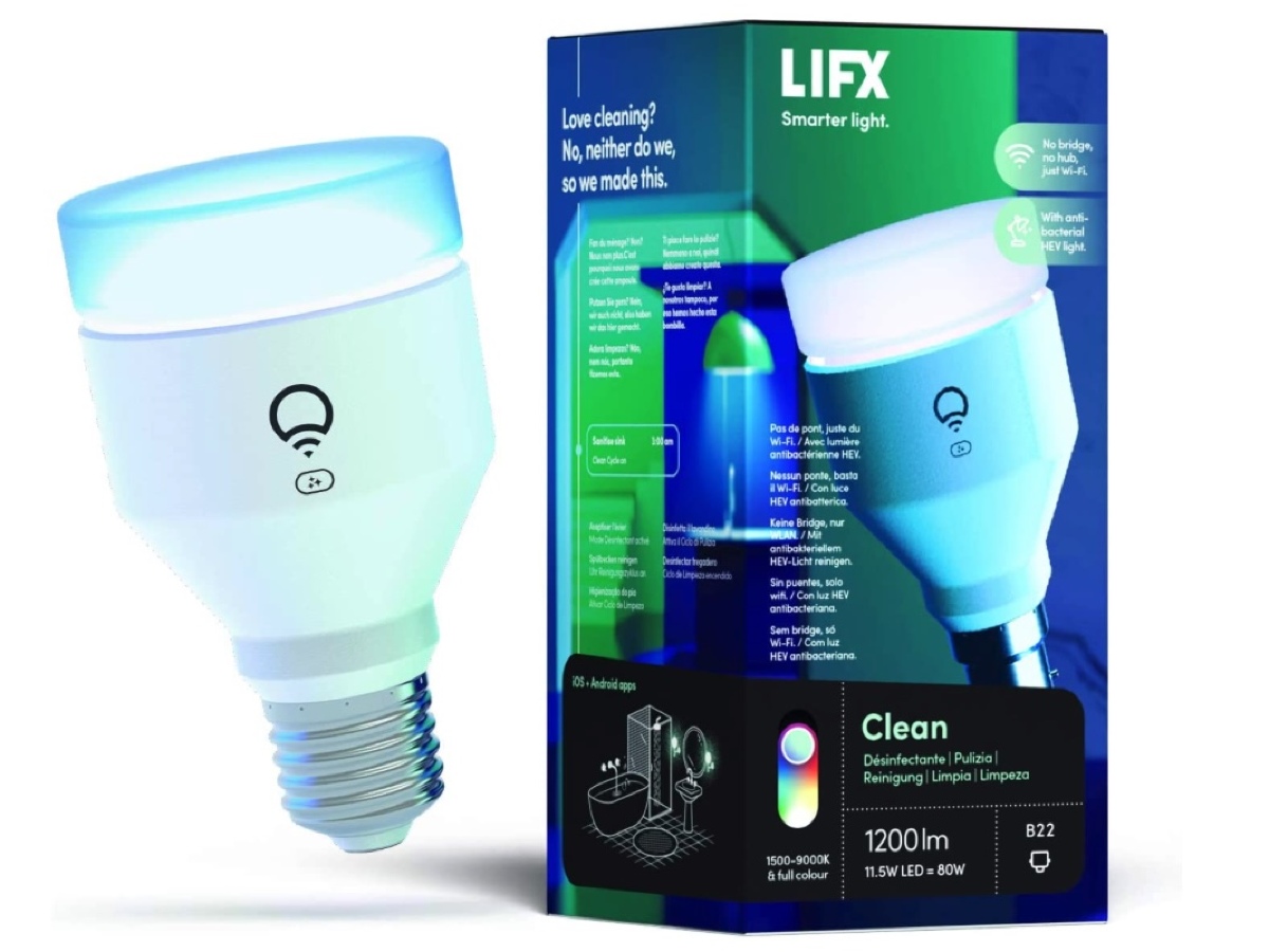 Una bombilla compatible con HomeKit por 79 € difundiendo luz antibacteriana en Lifx