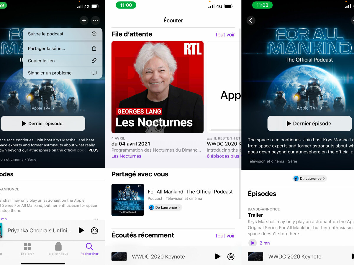 iOS 15 refina el diseño del podcast con sugerencias y contenido compartido