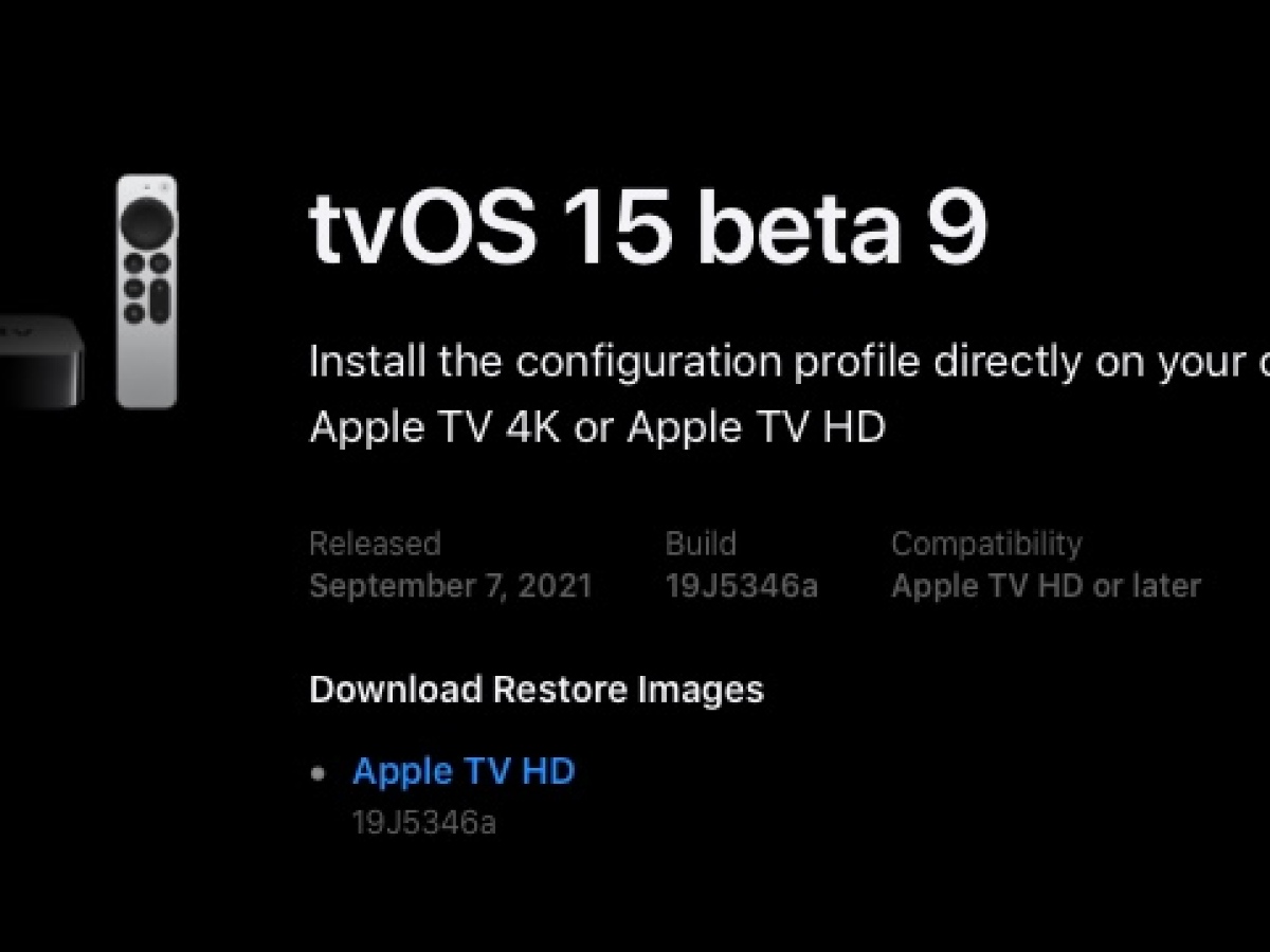 Novena versión beta para tvOS 15 y HomePod Software