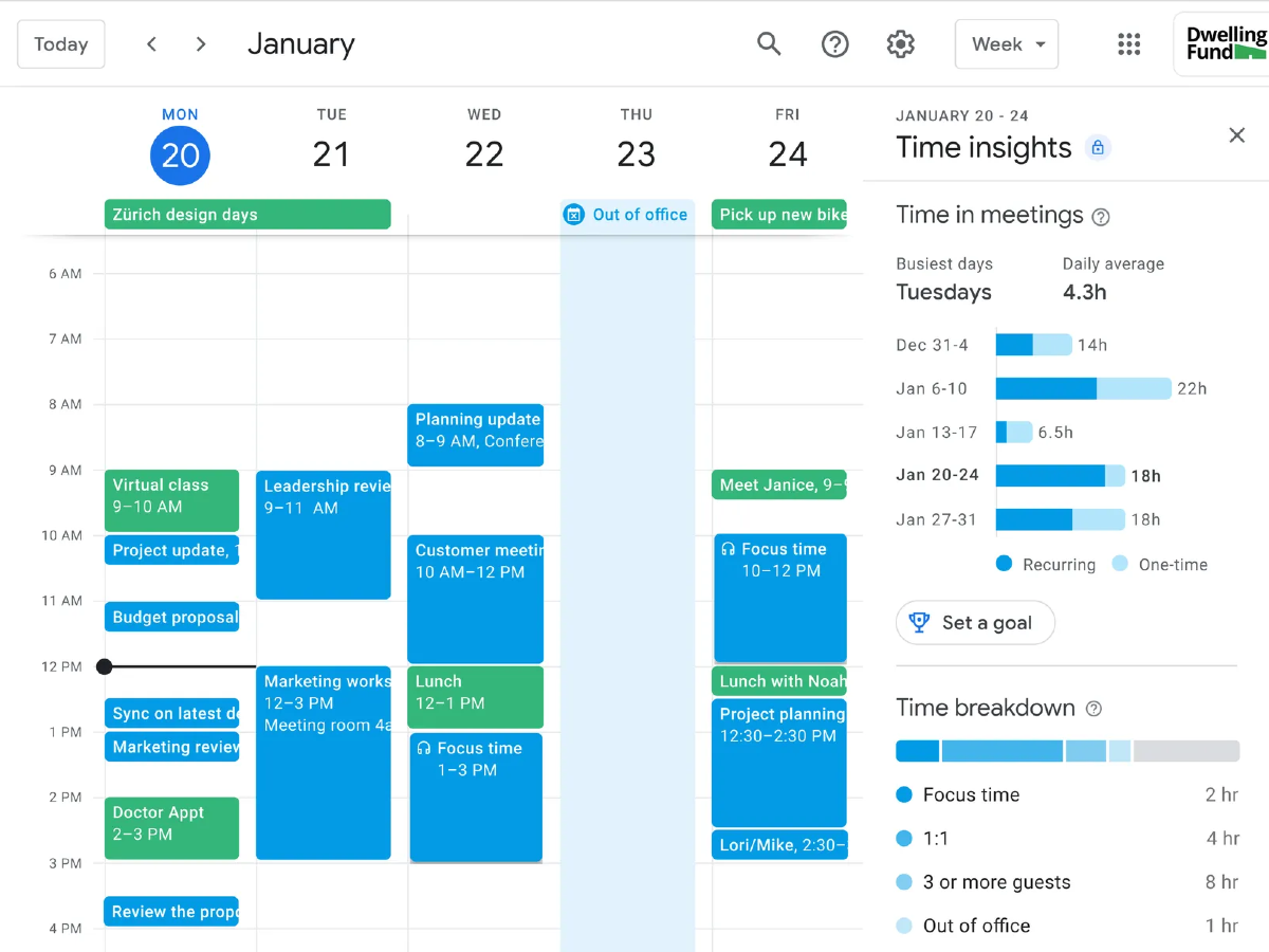 Google Calendar ofrecerá un recuento del tiempo dedicado a las reuniones en su página web