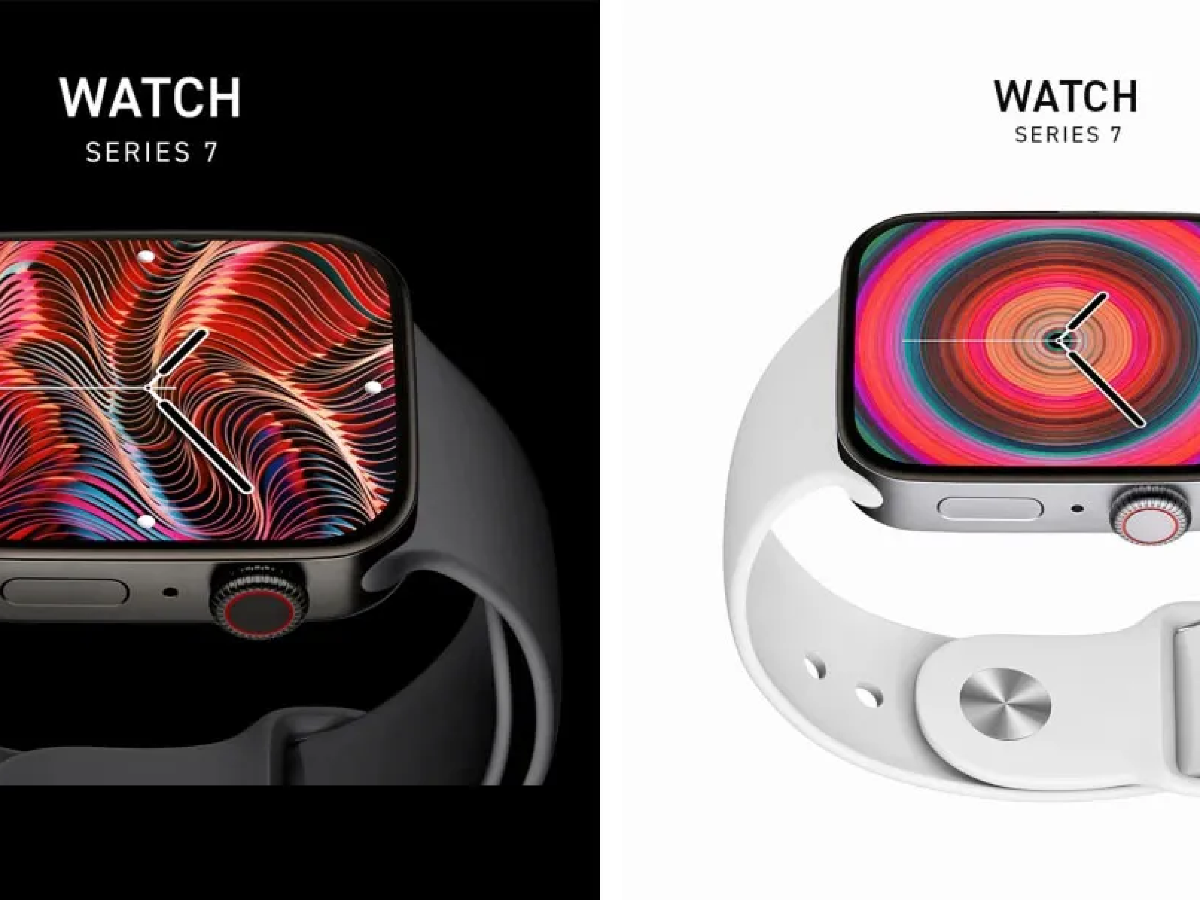 Concepto: un Apple Watch Series 7 con bordes rectos en 41-45 mm