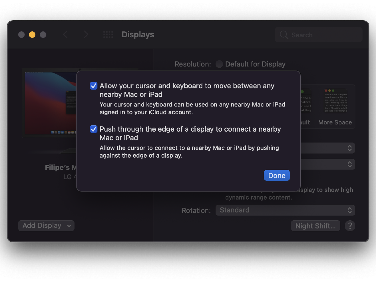 Monterey beta 5: una manipulación le permite probar el control universal entre dos Mac
