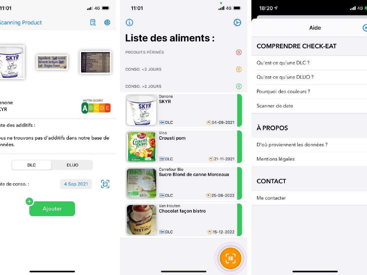 La aplicación francesa Check-Eat le permite administrar su refrigerador y armario (DLC, DLUO y más ..)